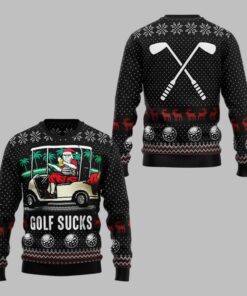 2025 Christmas Santa Golf Sucks Ugly Christmas Sweater 