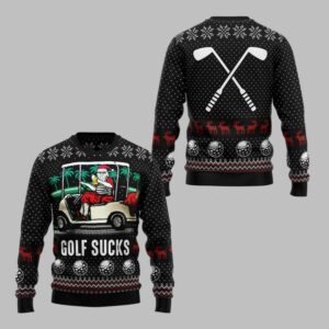 2025 Christmas Santa Golf Sucks Ugly Christmas Sweater - Grishko.com