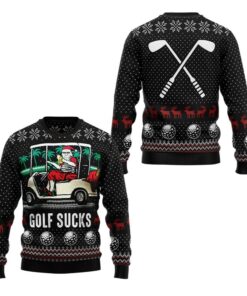 Alternative view of 2025 Christmas Santa Golf Sucks Ugly Christmas Sweater 