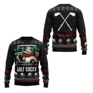 Alternative view of 2025 Christmas Santa Golf Sucks Ugly Christmas Sweater - Grishko.com
