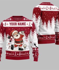 2025 Christmas Santa Golf Ugly Christmas Sweater 