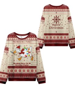 Alternative view of 2025 Christmas Santa Goose Ugly Sweater 