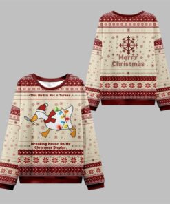 2025 Christmas Santa Goose Ugly Sweater 