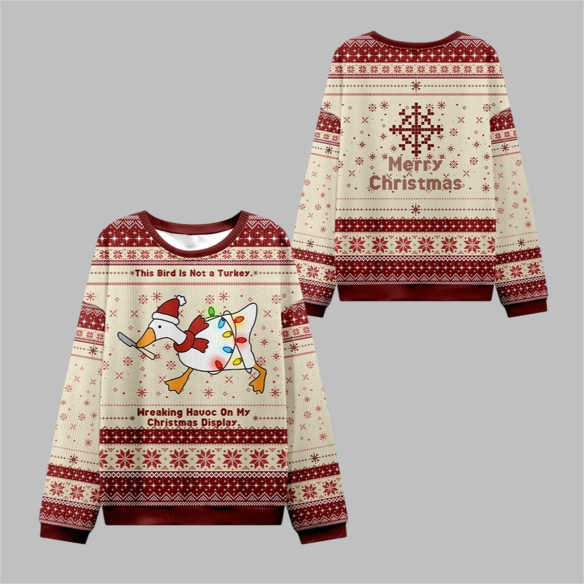 2025 Christmas Santa Goose Ugly Sweater - Grishko.com