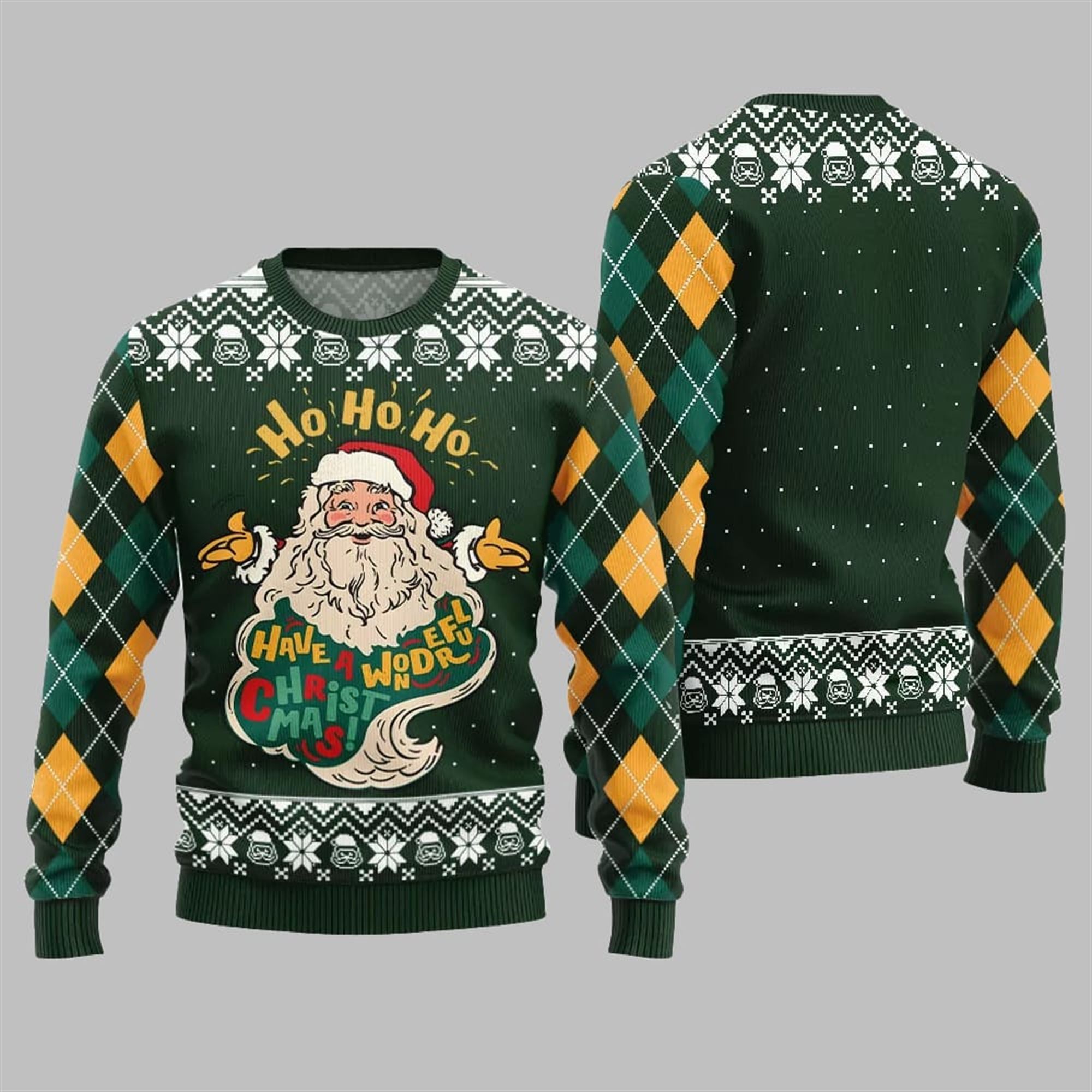 2025 Christmas Santa Have A Wonderful Ugly Sweater - Grishko.com