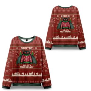 Alternative view of 2025 Christmas Santa No It is Mothman Ugly Sweater - Grishko.com