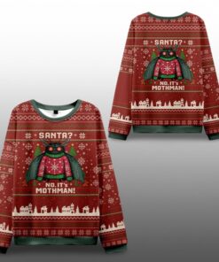 2025 Christmas Santa No It is Mothman Ugly Sweater 