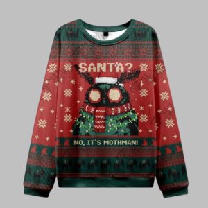Alternative view of 2025 Christmas Santa No It's Mothman Ugly Christmas Sweater - Grishko.com