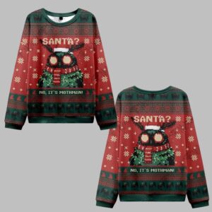 2025 Christmas Santa No It's Mothman Ugly Christmas Sweater - Grishko.com