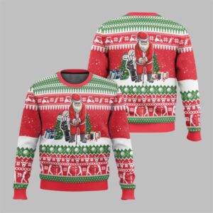 2025 Christmas Santa Playing Golf Ugly Sweater - Grishko.com