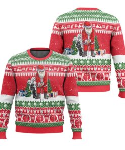 Alternative view of 2025 Christmas Santa Playing Golf Ugly Sweater 