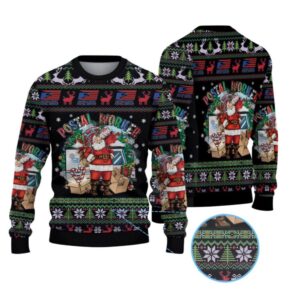 Alternative view of 2025 Christmas Santa United States Postal Service Christmas Ugly Sweater - Grishko.com