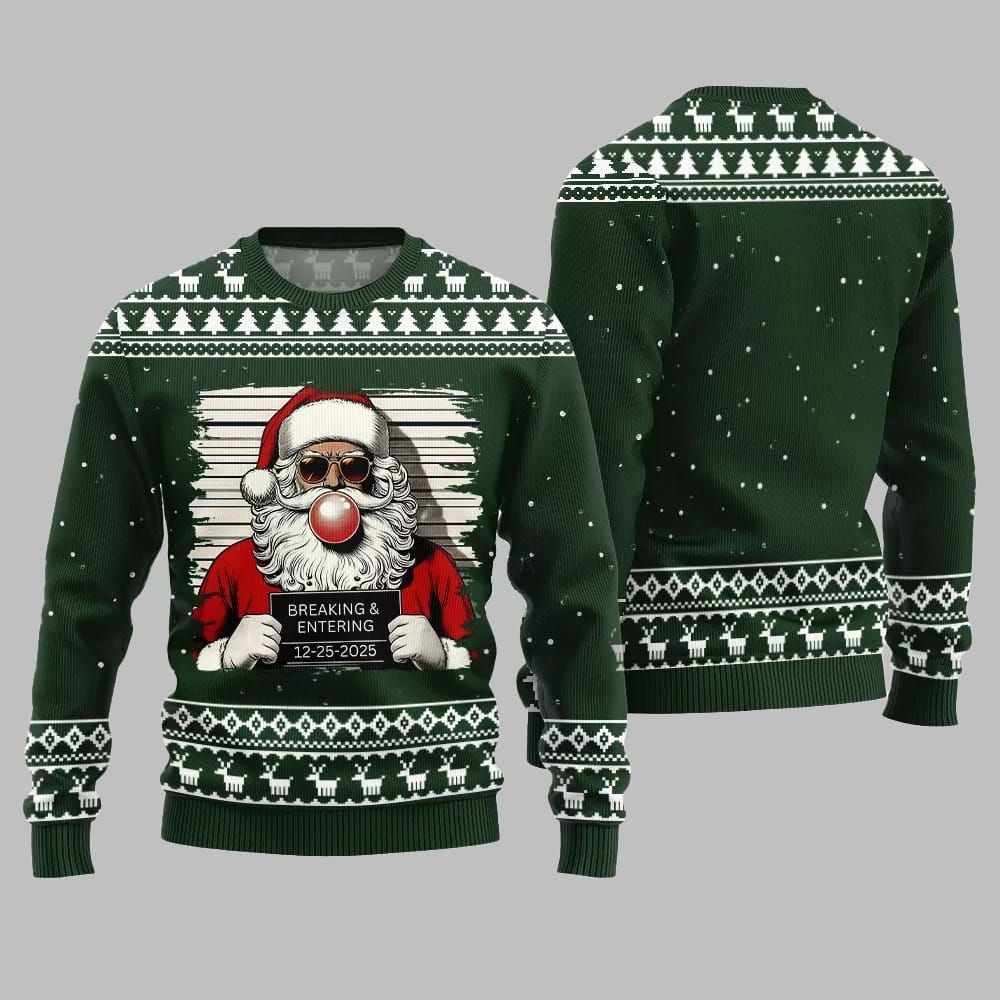 2025 Christmas Santas Breaking And Entering Ugly Christmas Sweater - Grishko.com