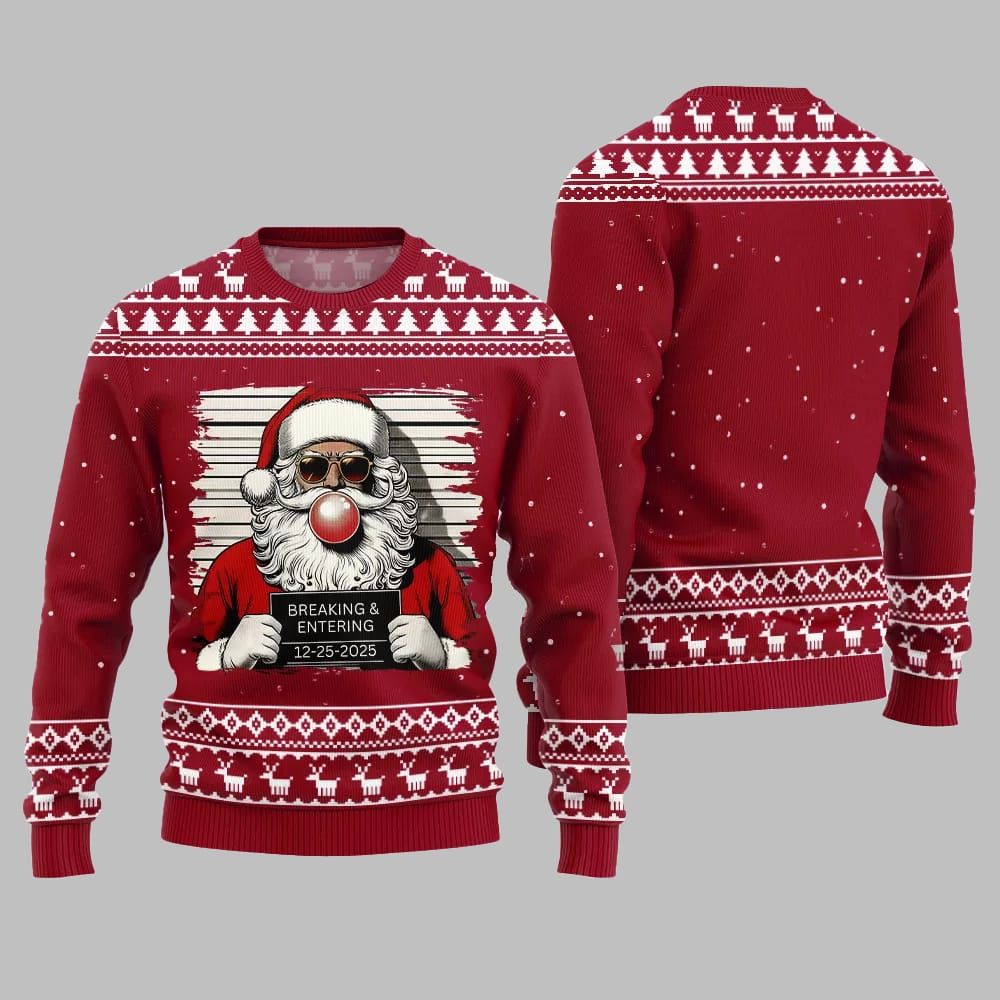 2025 Christmas Santas Breaking And Entering Ugly Christmas Sweater - Grishko.com - Image 4