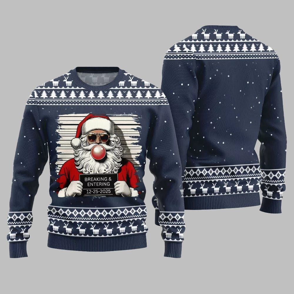 2025 Christmas Santas Breaking And Entering Ugly Christmas Sweater - Grishko.com - Image 5