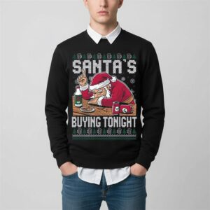 Alternative view of 2025 Christmas Santa's Buying Tonight Ugly Sweater - Grishko.com