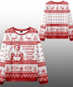 2025 Christmas Santa's Coming Movie Ugly Sweater 