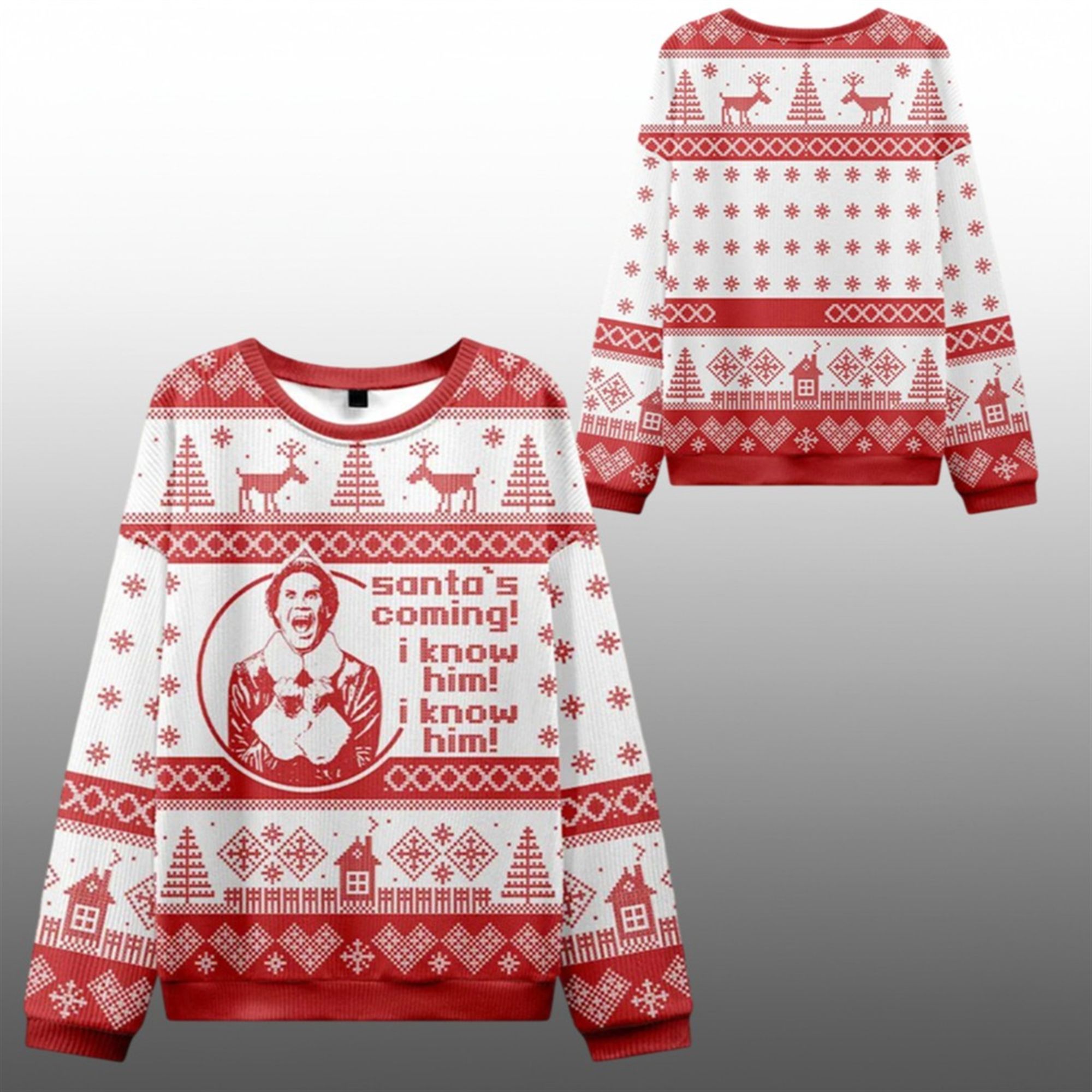 2025 Christmas Santa's Coming Movie Ugly Sweater - Grishko.com