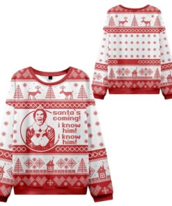 Alternative view of 2025 Christmas Santa's Coming Movie Ugly Sweater 