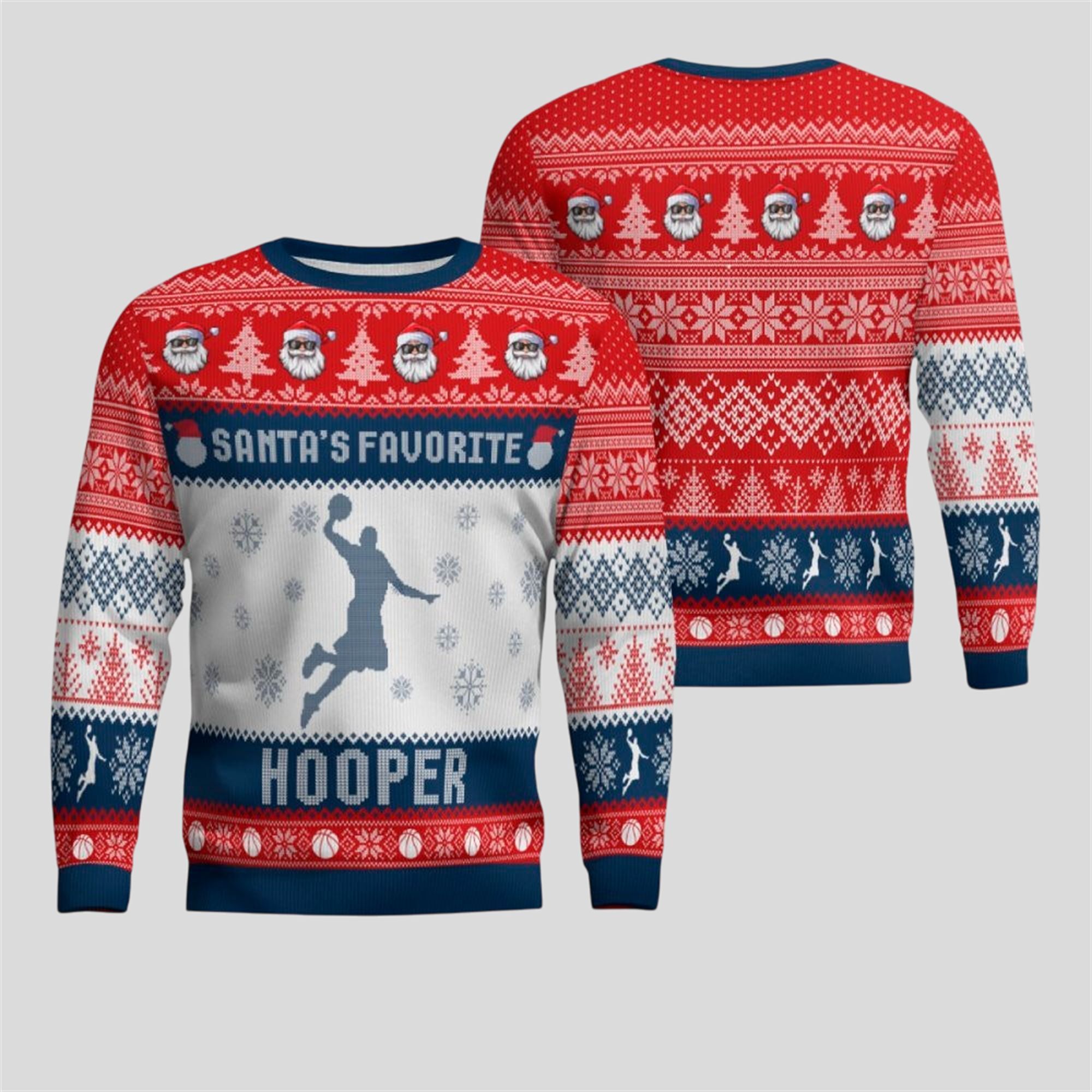 2025 Christmas Santa's Favorite Hooper Ugly Sweater - Grishko.com