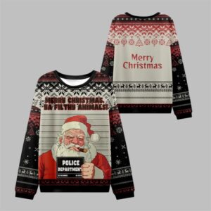 2025 Christmas Santa's Mugshot Ugly Sweater - Grishko.com