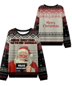 Alternative view of 2025 Christmas Santa's Mugshot Ugly Sweater 