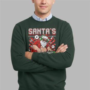 Alternative view of 2025 Christmas Santa's Setlist Ugly Sweater - Grishko.com