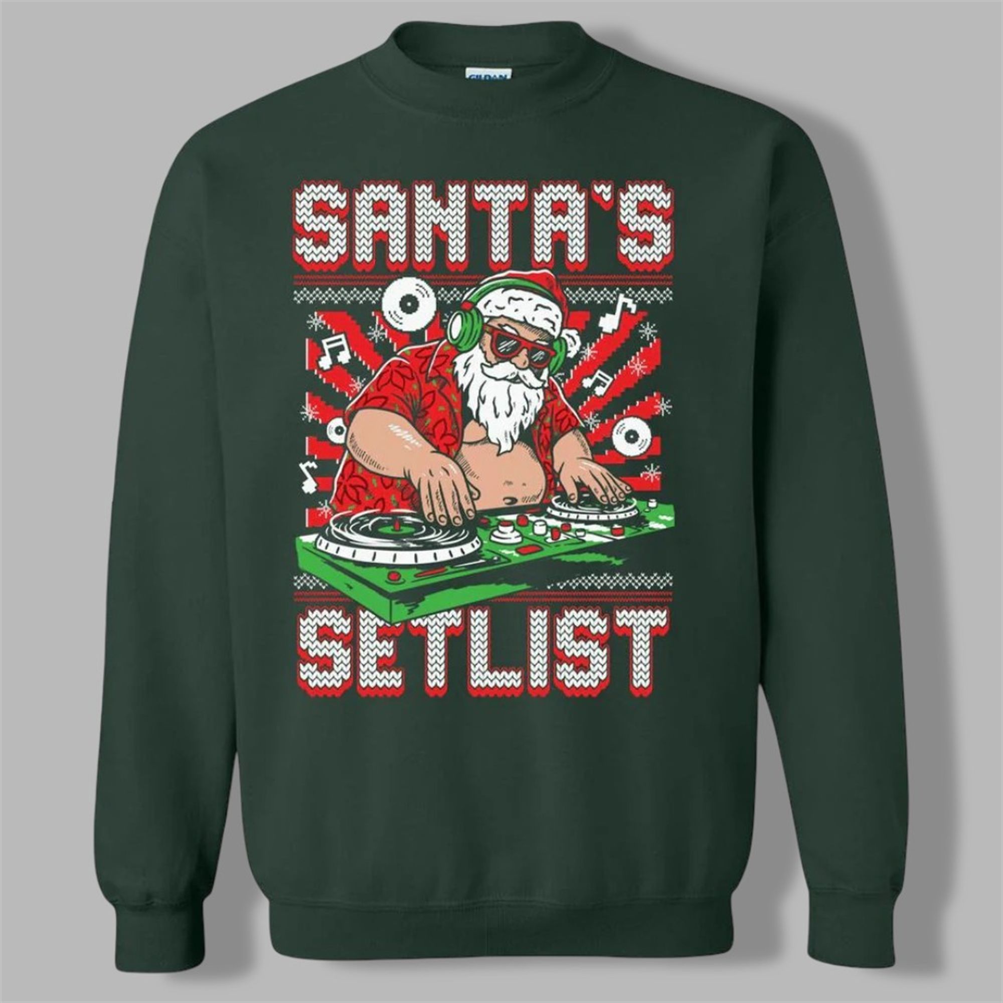 2025 Christmas Santa's Setlist Ugly Sweater - Grishko.com