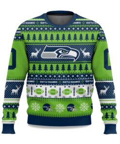 2025 Christmas Seahawks Personalized Ugly Sweater