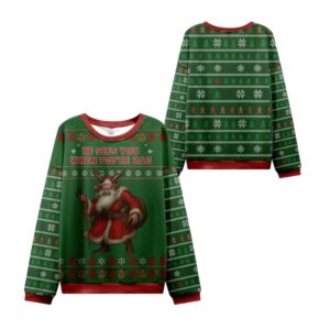 Alternative view of 2025 Christmas Sees You When You're Bad Ugly Sweater - Grishko.com