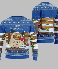 Alternative view of 2025 Christmas Seriously Naughty Duck On The Farm Ugly Christmas Sweater 