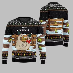 2025 Christmas Seriously Naughty Duck On The Farm Ugly Christmas Sweater - Grishko.com