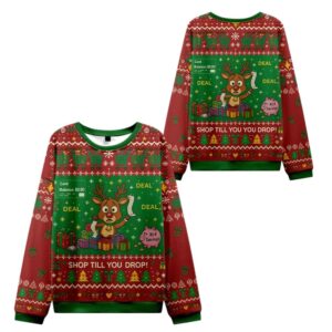 Alternative view of 2025 Christmas Shop Till You Drop Ugly Sweater - Grishko.com