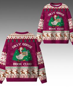 Alternative view of 2025 Christmas Silly Goose Book Club Ugly Sweater 