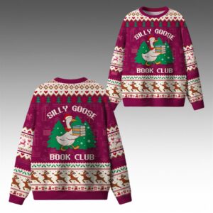 Alternative view of 2025 Christmas Silly Goose Book Club Ugly Sweater - Grishko.com