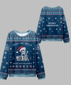 2025 Christmas Skull Deck the Halls Ugly Sweater 