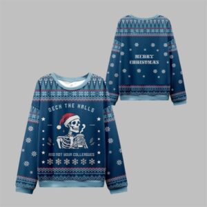 2025 Christmas Skull Deck the Halls Ugly Sweater - Grishko.com