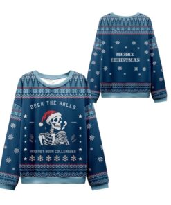Alternative view of 2025 Christmas Skull Deck the Halls Ugly Sweater 