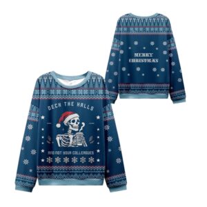 Alternative view of 2025 Christmas Skull Deck the Halls Ugly Sweater - Grishko.com
