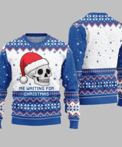 Alternative view of 2025 Christmas Skull Me Waiting For Christmas Ugly Christmas Sweater 
