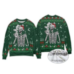 Alternative view of 2025 Christmas Skull Ugly Christmas Sweater