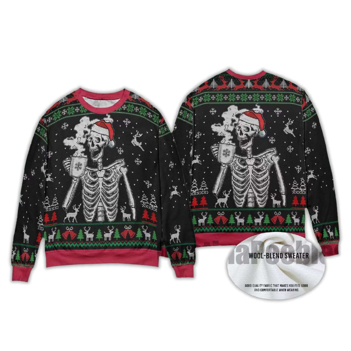 2025 Christmas Skull Ugly Christmas Sweater