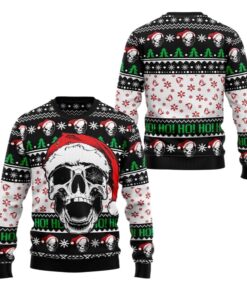 Alternative view of 2025 Christmas Skull Xmas Hohoho Ugly Christmas Sweater 