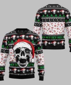 2025 Christmas Skull Xmas Hohoho Ugly Christmas Sweater 