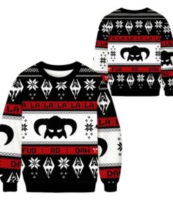 Alternative view of 2025 Christmas Skyrim Fusrodah Ugly Sweater 