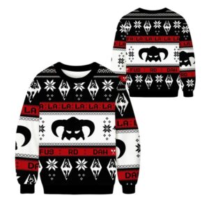 Alternative view of 2025 Christmas Skyrim Fusrodah Ugly Sweater - Grishko.com