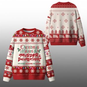 2025 Christmas Sleighin Or Slayint Ugly Sweater - Grishko.com
