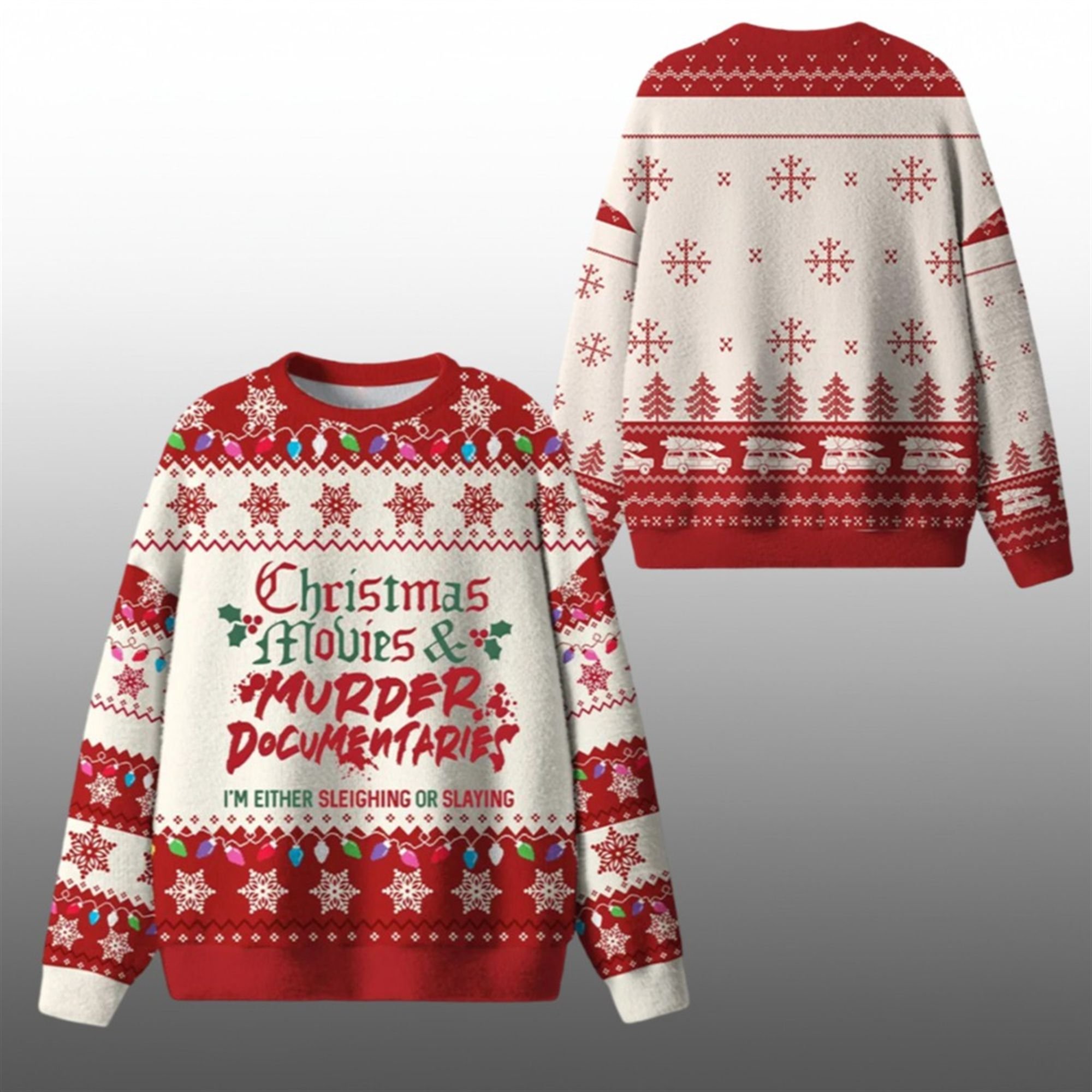 2025 Christmas Sleighin Or Slayint Ugly Sweater - Grishko.com