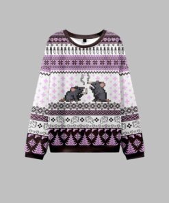 Alternative view of 2025 Christmas Smoking Rats Ugly Christmas Sweater 