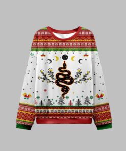 Alternative view of 2025 Christmas Snake And Moon Phase Ugly Christmas Sweater 